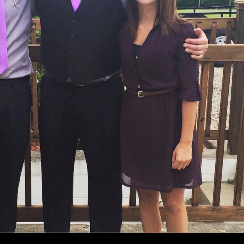 Dark Purple Chiffon Dress